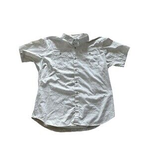 Columbia Short Sleeve Shirt Men's Button Up XL Cream Colored Pockets